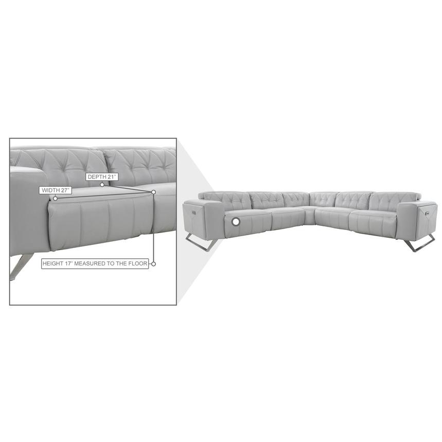Anchi Silver Leather Power Reclining Sectional with 5PCS/3PWR  alternate image, 12 of 12 images.
