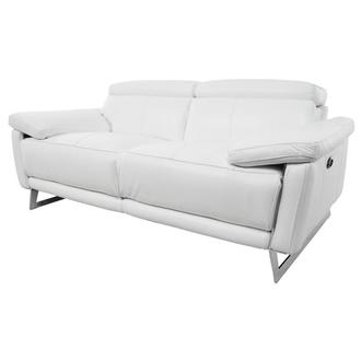 Anabel Cream Leather Power Reclining Loveseat