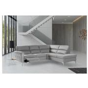 Taormina Gray Leather Corner Sofa w/Right Chaise  alternate image, 2 of 13 images.
