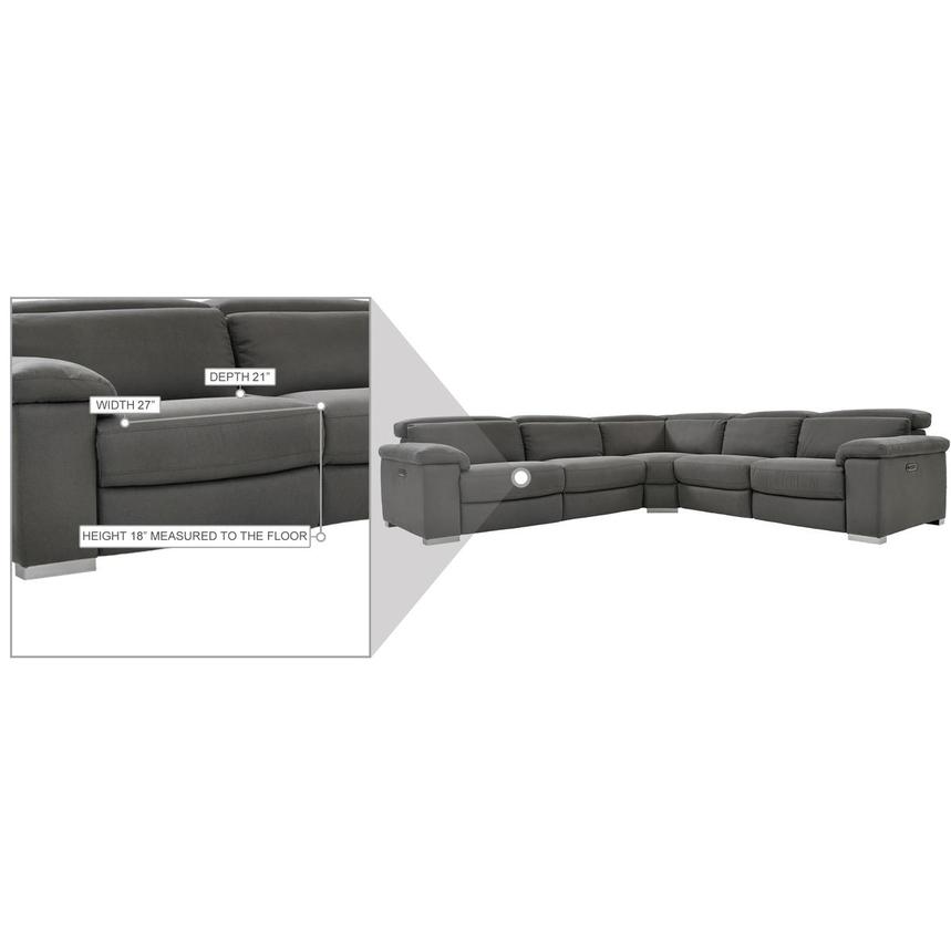 Karly Dark Gray Power Reclining Sectional with 5PCS/2PWR  alternate image, 6 of 6 images.