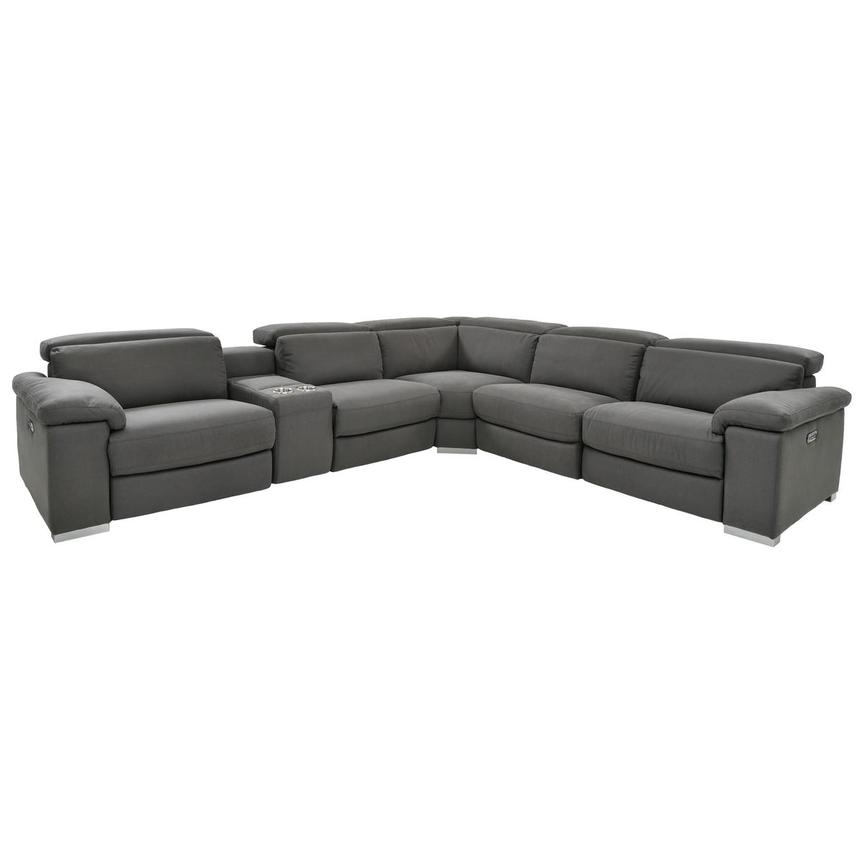 Karly Dark Gray Power Reclining Sectional  main image, 1 of 8 images.