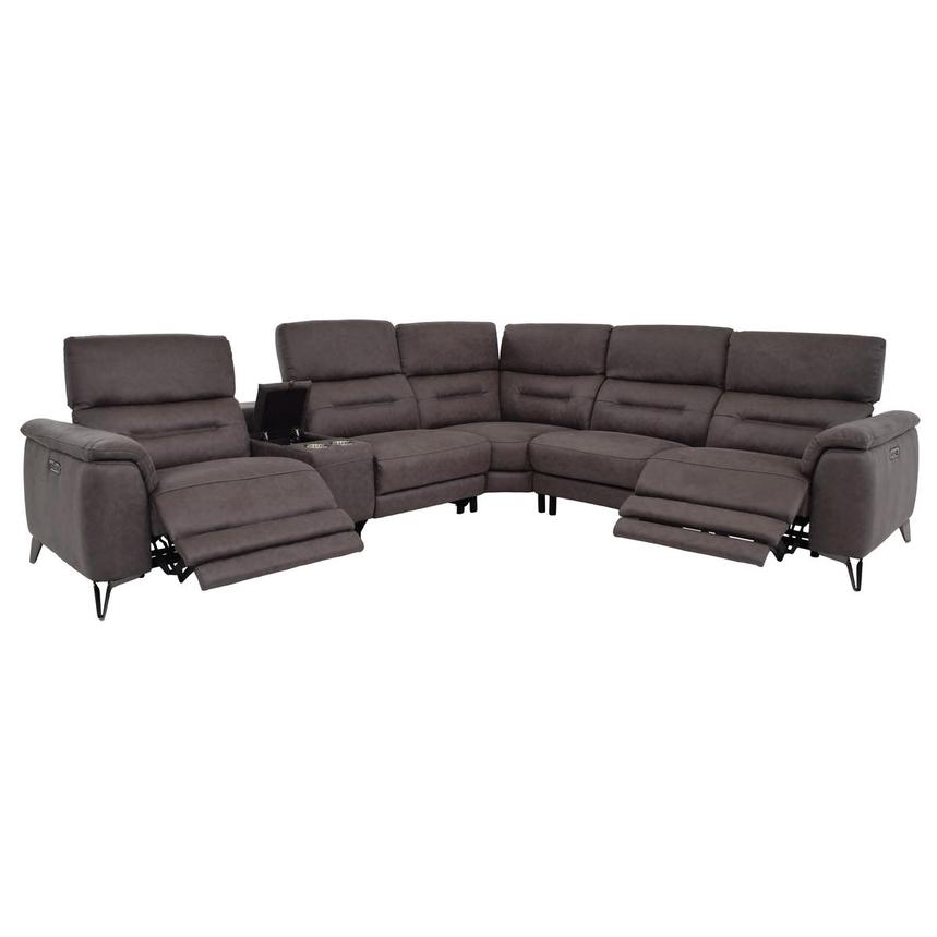 Claribel II Gray Power Reclining Sectional with 6PCS/2PWR  alternate image, 3 of 10 images.