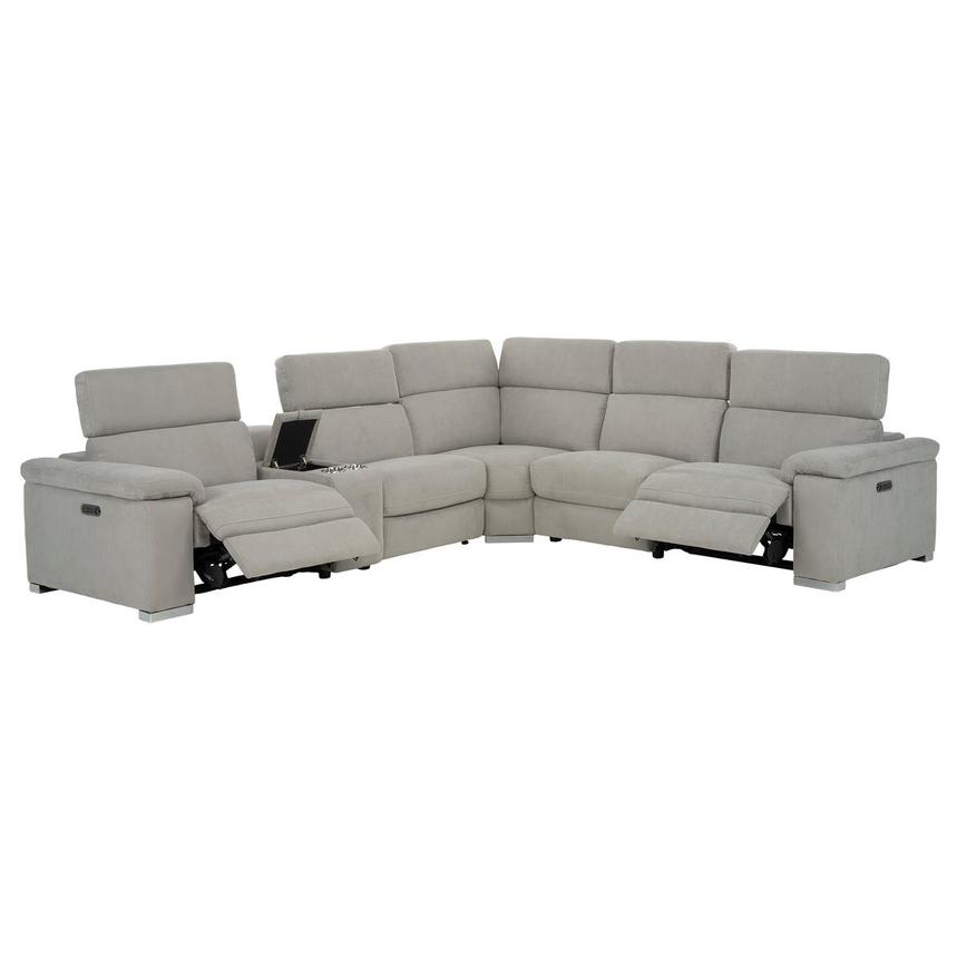 Karly Light Gray Power Reclining Sectional with 6PCS/2PWR