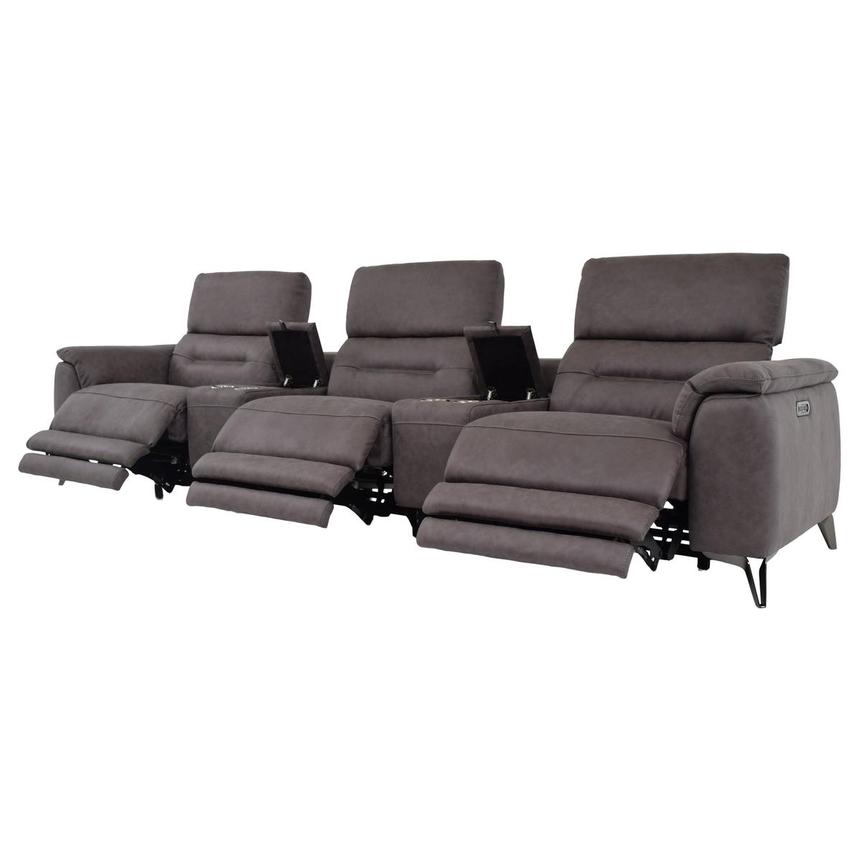 Claribel II Gray Home Theater Seating with 5PCS/3PWR  alternate image, 4 of 11 images.