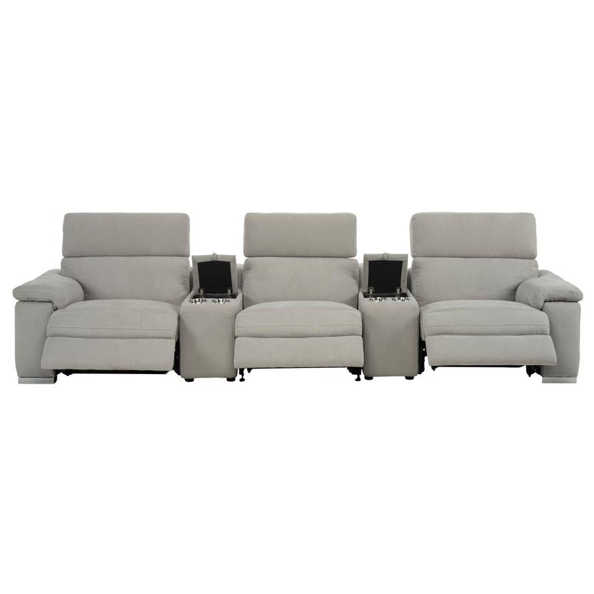 Karly Light Gray Home Theater Seating with 5PCS/3PWR alternate image, 2 of 8 images.