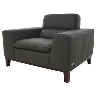 Milani Dark Gray Leather Chair