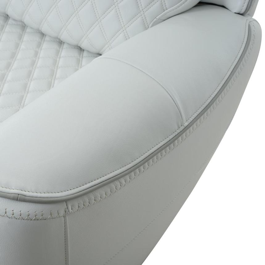 Softee White Leather Power Recliner  alternate image, 8 of 13 images.