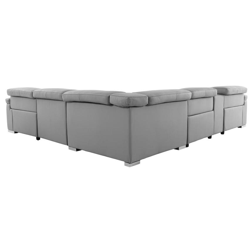Charlie Light Gray Leather Power Reclining Sectional with 6PCS/2PWR alternate image, 4 of 16 images.