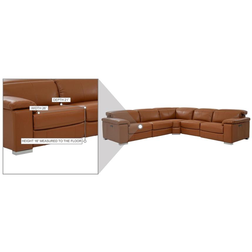 Charlie Tan Leather Power Reclining Sectional with 5PCS/2PWR  alternate image, 9 of 9 images.