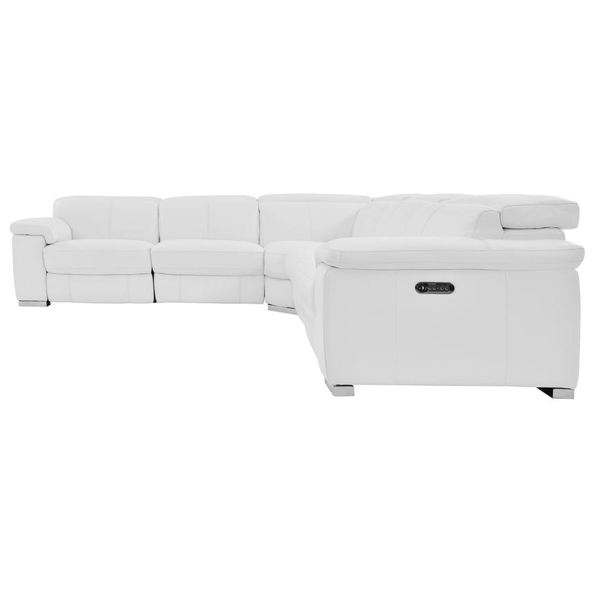 Charlie White Leather Power Reclining Sectional with 5PCS/2PWR  alternate image, 4 of 11 images.