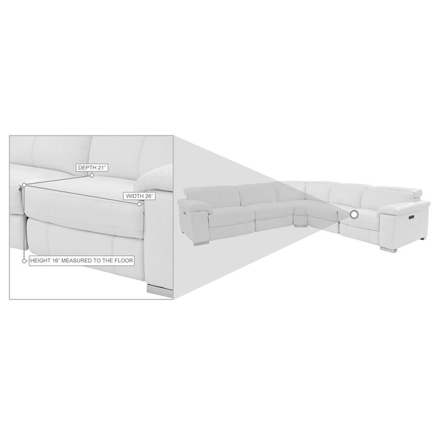 Charlie White Leather Power Reclining Sectional with 5PCS/2PWR  alternate image, 9 of 10 images.