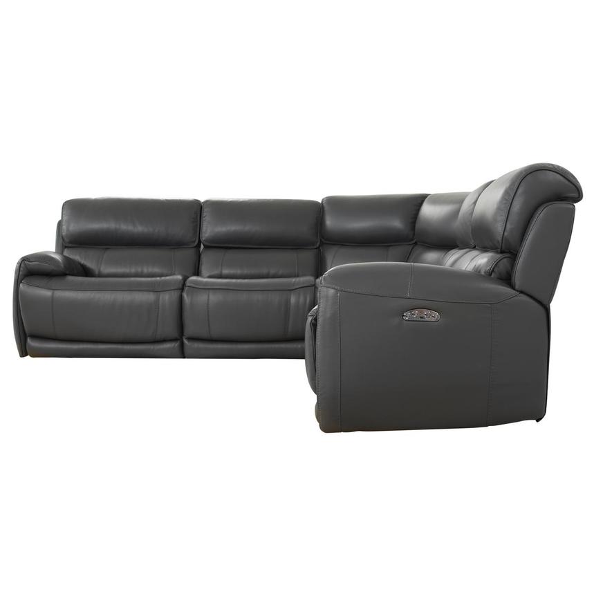 Cody Gray Leather Power Reclining Sectional with 5PCS/2PWR  alternate image, 3 of 7 images.