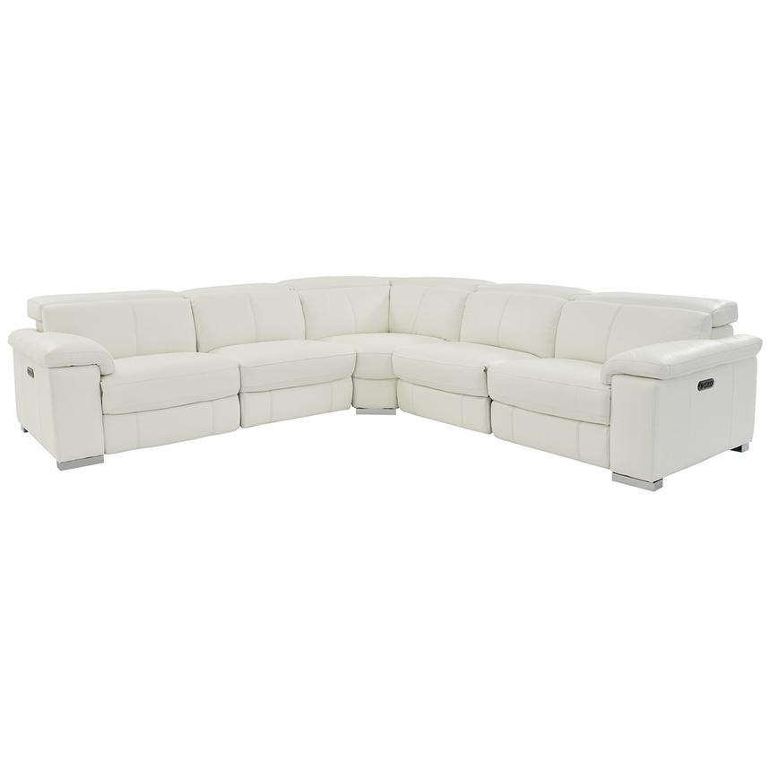 Charlie White Leather Power Reclining, White Leather Sectional Sofa With Recliner