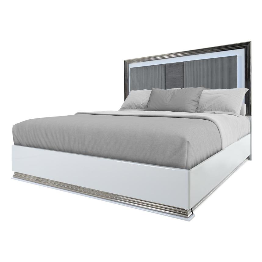Leah White Queen Panel Bed  main image, 1 of 8 images.