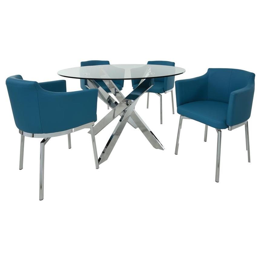 Dusty Blue Polished 5Piece Dining Set El Dorado Furniture