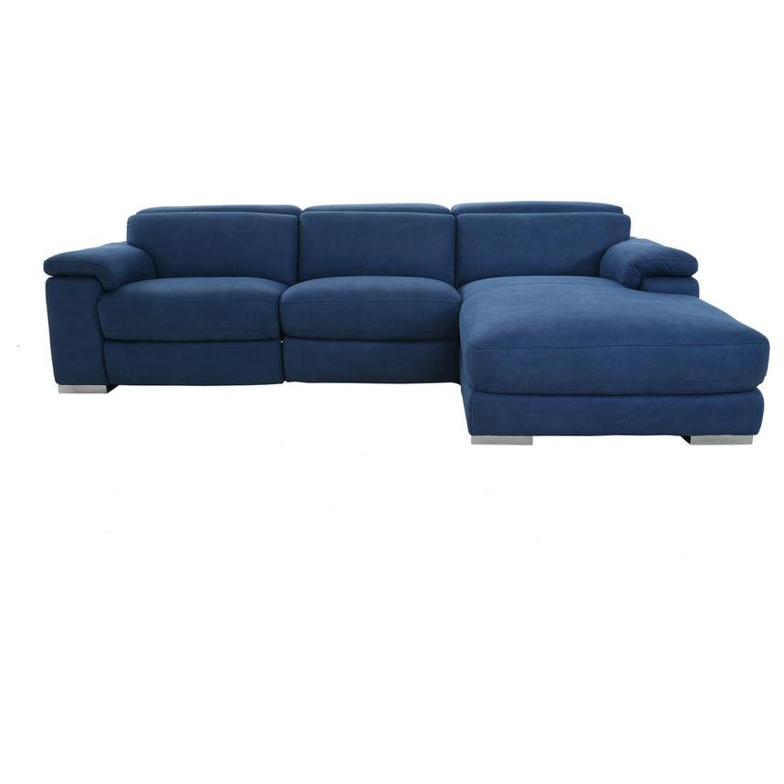 Karly Blue Corner Sofa w/Right Chaise  alternate image, 3 of 13 images.