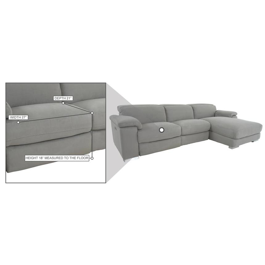 Karly Light Gray Corner Sofa w/Right Chaise  alternate image, 11 of 12 images.