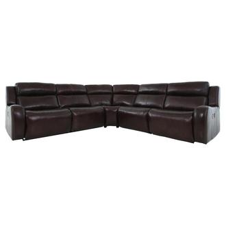 Jake Brown Leather Power Reclining Sectional with 5PCS/2PWR