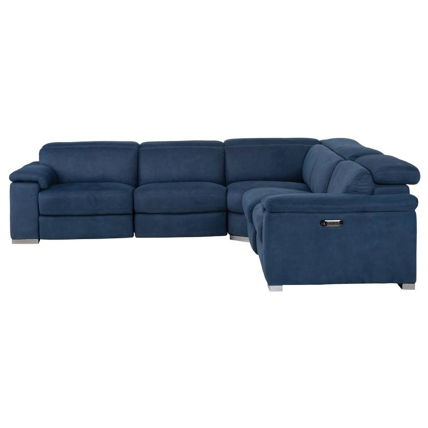 Karly Blue Power Reclining Sectional with 5PCS/3PWR | El Dorado