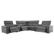 Charlie Gray Leather Power Reclining Sectional with 7PCS/3PWR  alternate image, 3 of 14 images.