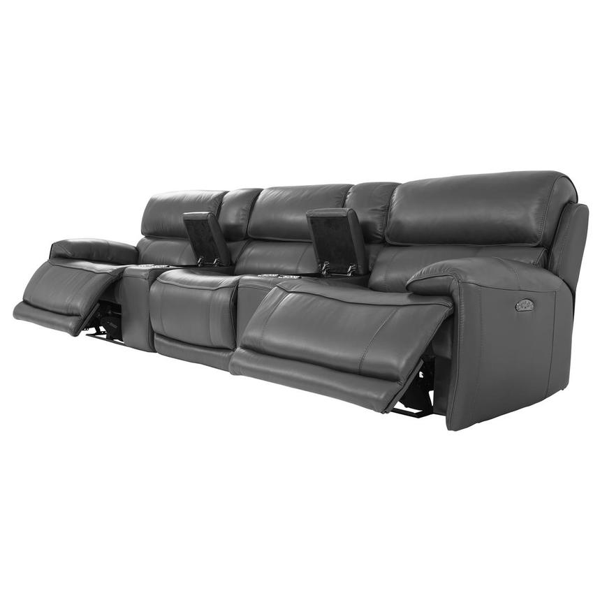 Cody Gray Home Theater Leather Seating with 5PCS/2PWR  alternate image, 3 of 10 images.
