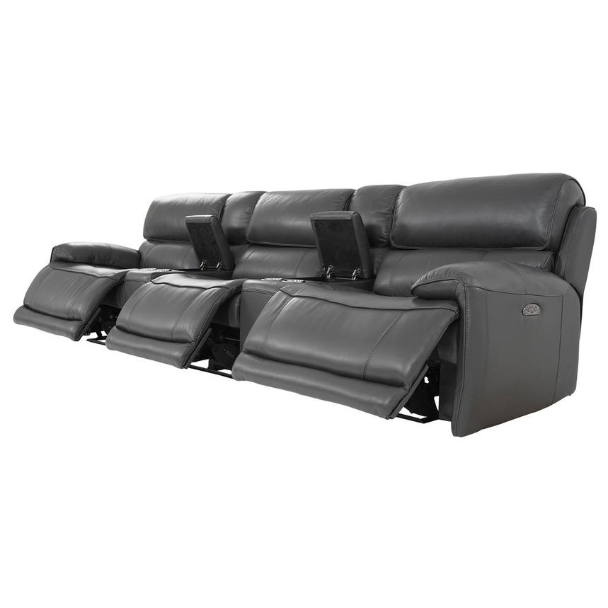 Cody Gray Home Theater Leather Seating with 5PCS/3PWR  alternate image, 3 of 10 images.