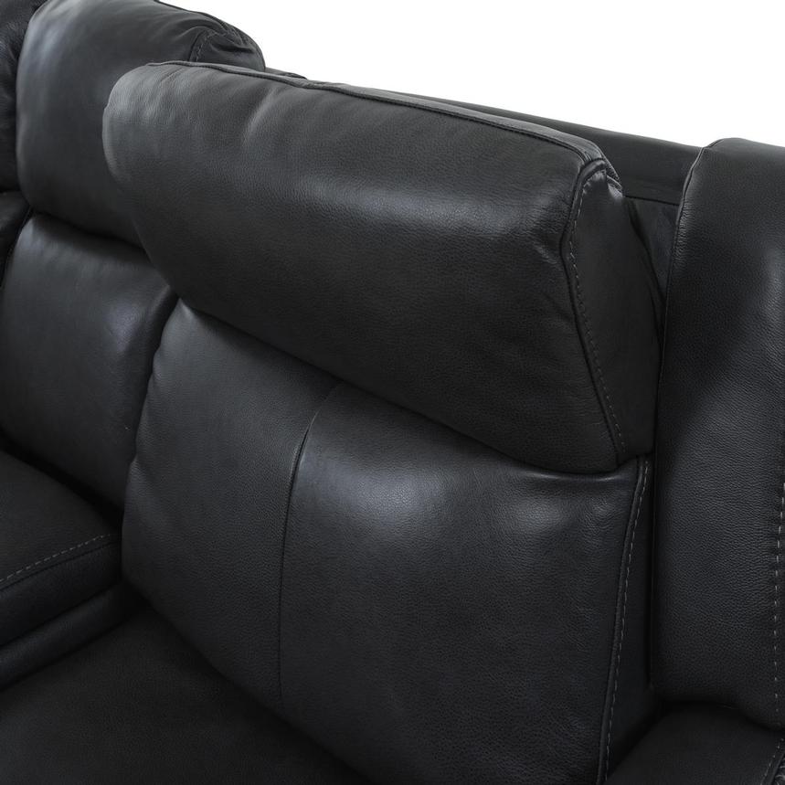 Jake Gray Leather Power Reclining Sofa w/Console  alternate image, 9 of 17 images.