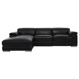 Charlie Black Corner Sofa w/Left Chaise