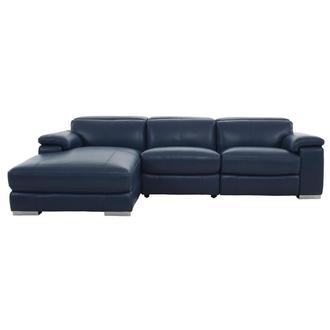 Charlie Blue Corner Sofa w/Left Chaise