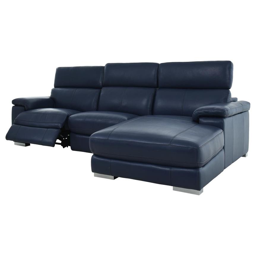 Charlie Blue Corner Sofa w/Right Chaise  alternate image, 4 of 15 images.