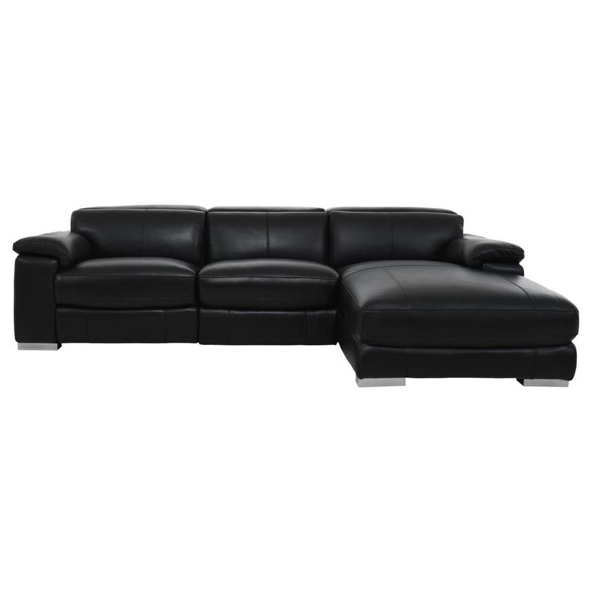 Charlie Black Corner Sofa w/Right Chaise  main image, 1 of 13 images.