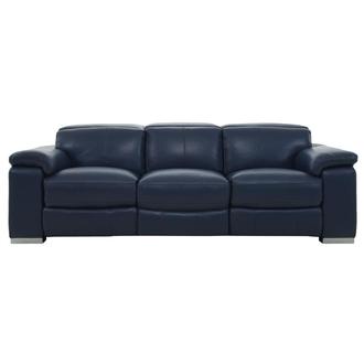 Charlie Blue Leather Power Reclining Sofa