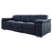 Charlie Blue Leather Power Reclining Sofa  alternate image, 2 of 11 images.