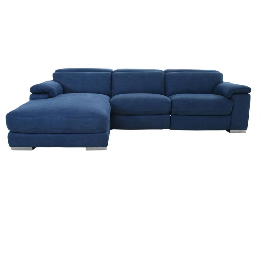 Karly Blue Corner Sofa w/Left Chaise  alternate image, 3 of 11 images.