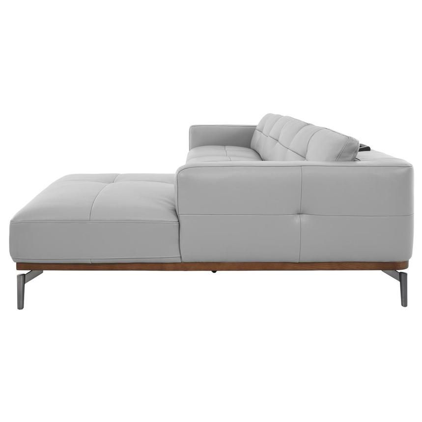 Nate Gray Leather Corner Sofa w/Right Chaise  alternate image, 6 of 15 images.