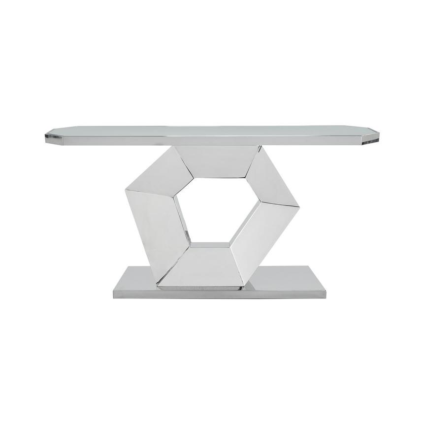 white geometric console table