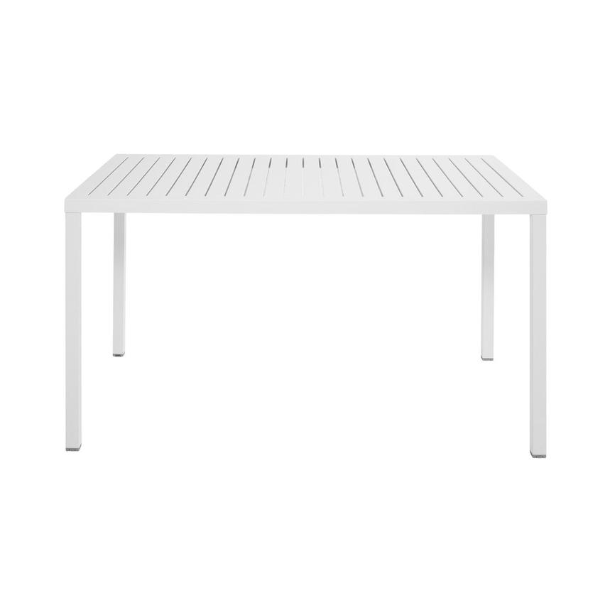 white aluminium dining table