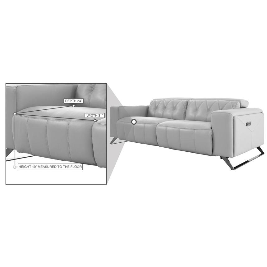 Anchi Silver Leather Power Reclining Sofa  alternate image, 12 of 12 images.