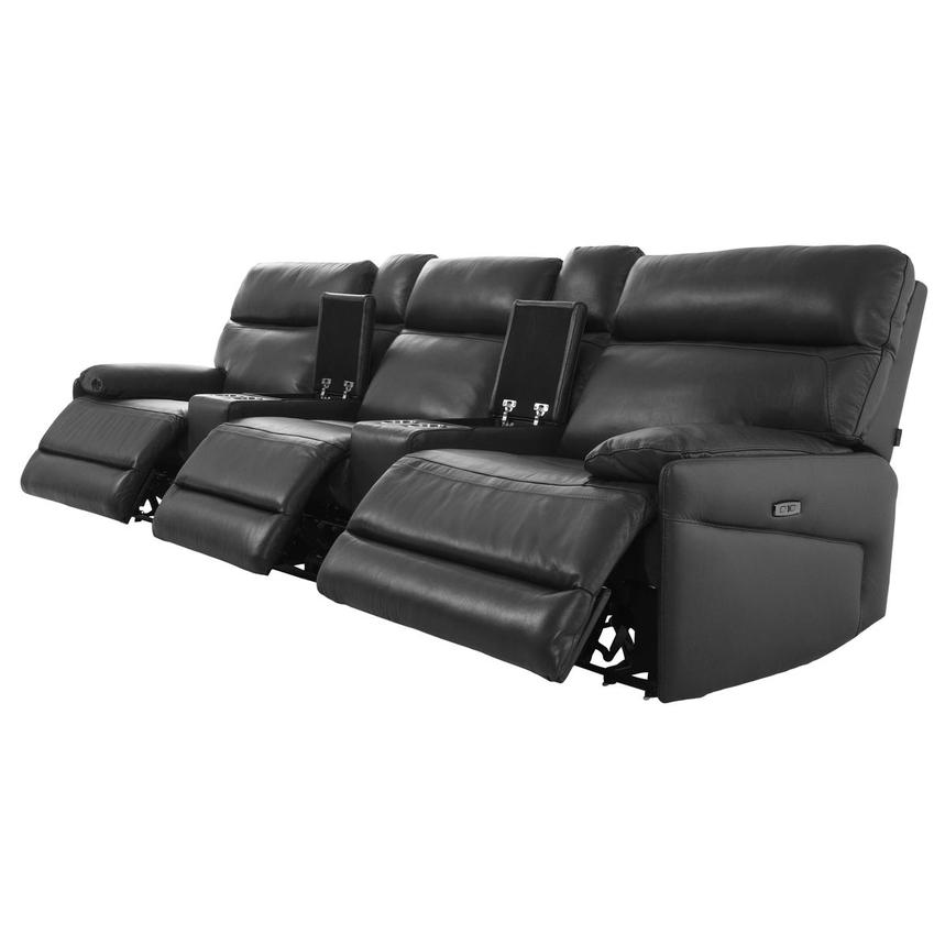 Benz Dark Gray Home Theater Leather Seating with 5PCS/3PWR El Dorado