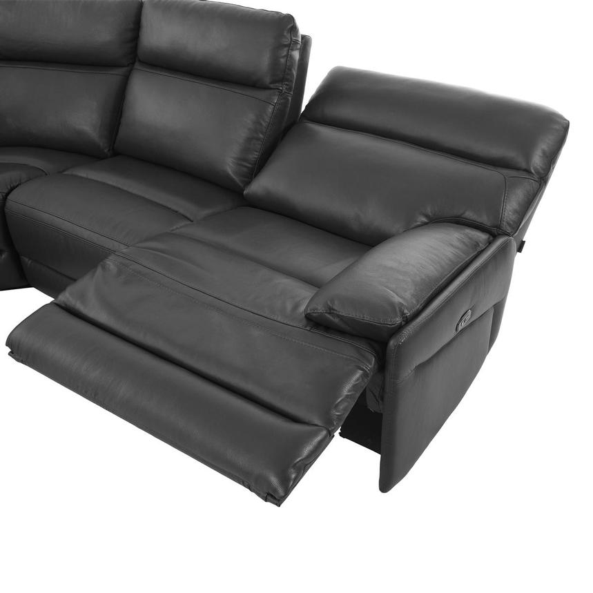 Benz Dark Gray Leather Power Reclining Sectional with 5PCS/3PWR  alternate image, 5 of 9 images.