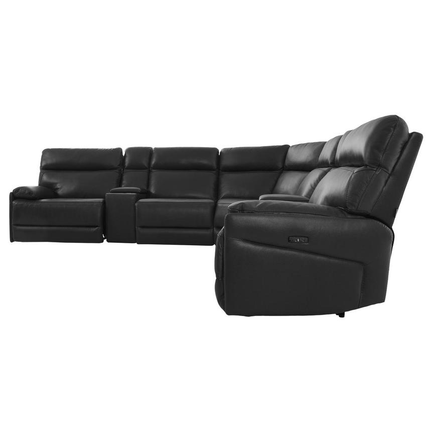 Benz Dark Gray Leather Power Reclining Sectional with 7PCS/3PWR  alternate image, 3 of 12 images.