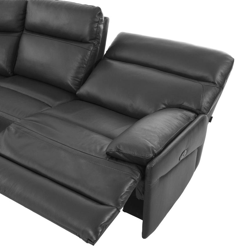 Benz Dark Gray Leather Power Reclining Sectional with 7PCS/3PWR  alternate image, 5 of 12 images.