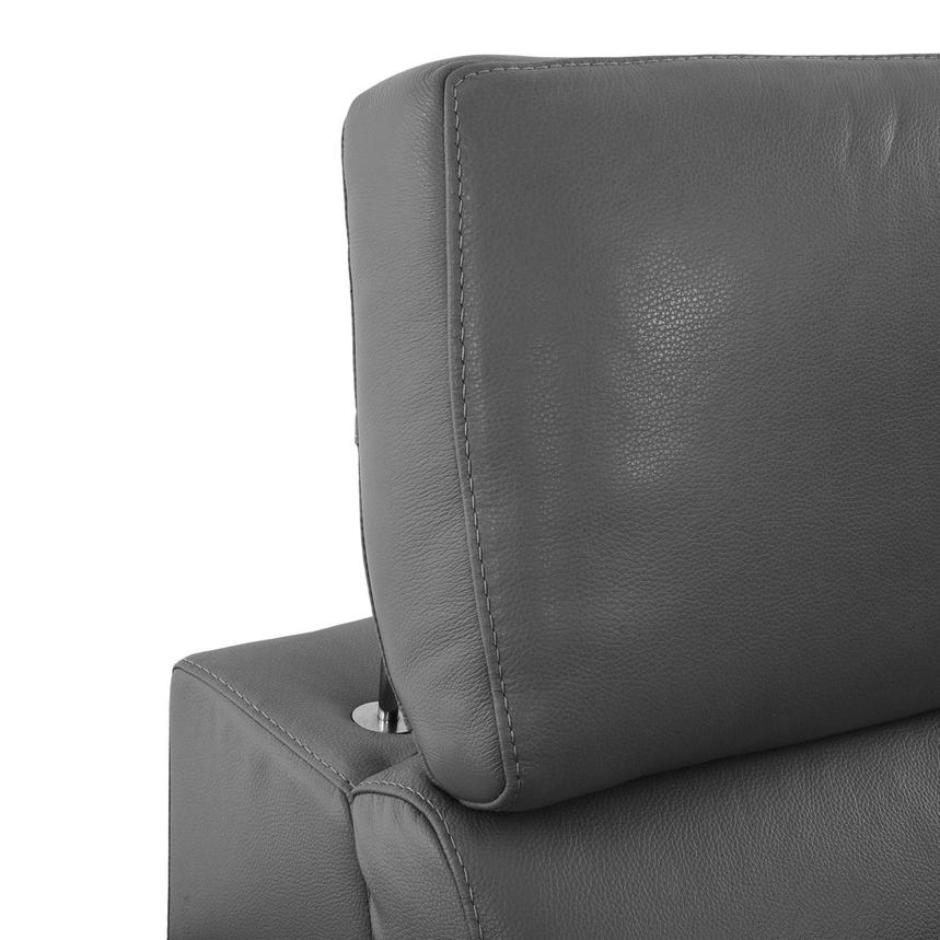 Gabrielle Gray Leather Power Reclining Sofa w/Left Chaise  alternate image, 8 of 11 images.