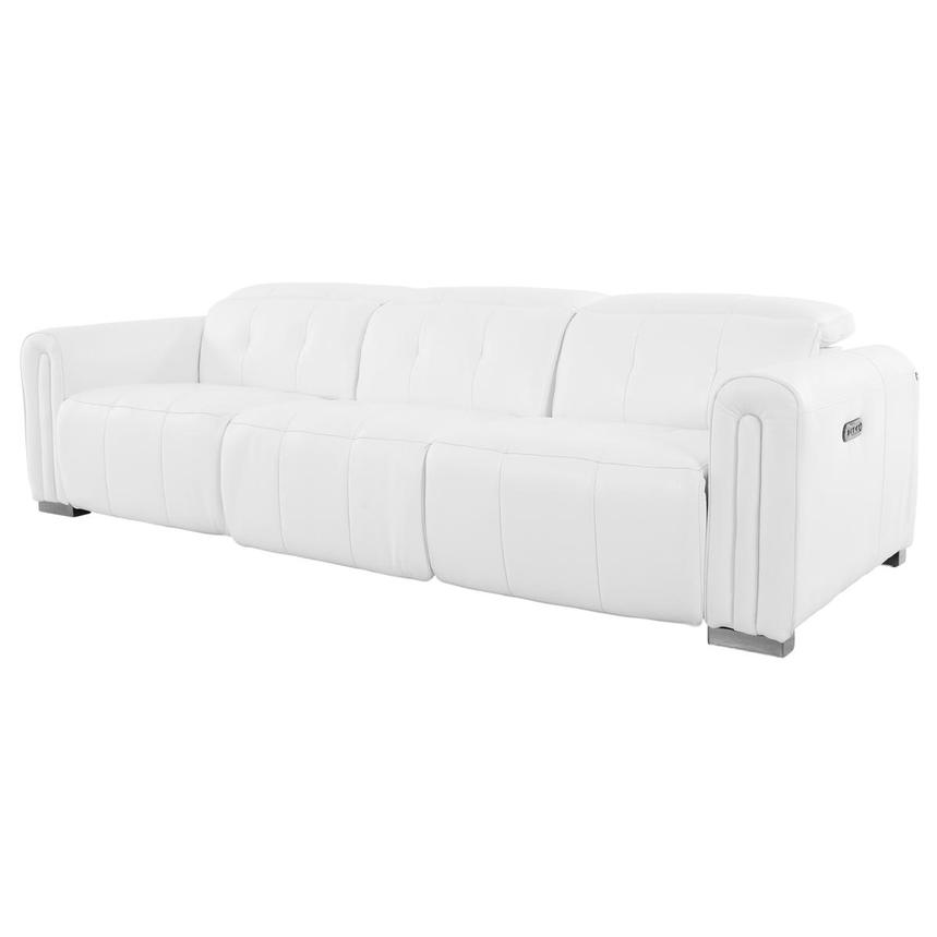 Dolomite White 3PWR Oversized Leather Sofa  alternate image, 3 of 13 images.