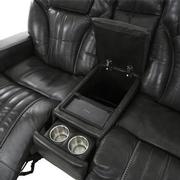 Bruce Power Reclining Leather Sofa w/Console  alternate image, 7 of 12 images.