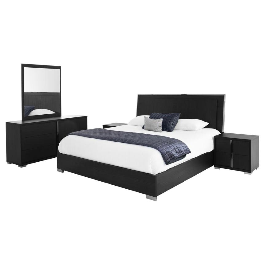 Verona Black 5-Piece Queen Bedroom Set  main image, 1 of 8 images.