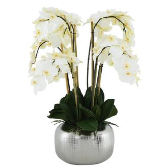 Fake Flowers with Vase, Faux Orchid, Artificial Flowers in Vase, Fake  Orchid Fake Plant, Artificial Orchids, Artificial Plants for Home Decor  Indoor, Orquideas Artificiales Grandes - White