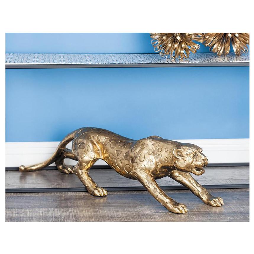 4 Brass Small Leopard Figurine, Animal Statues