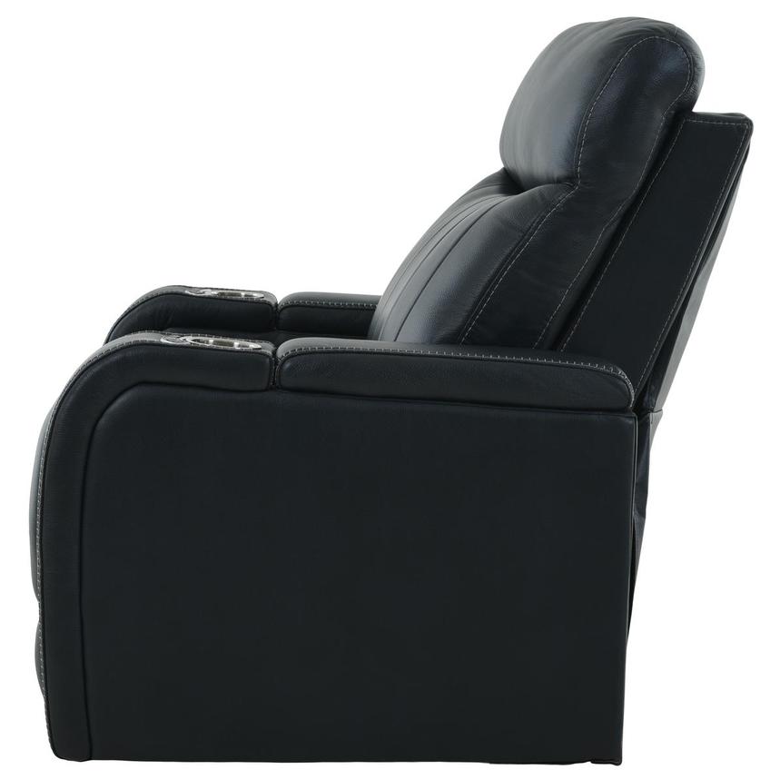 Santiago Blue Leather Power Recliner alternate image, 4 of 12 images.