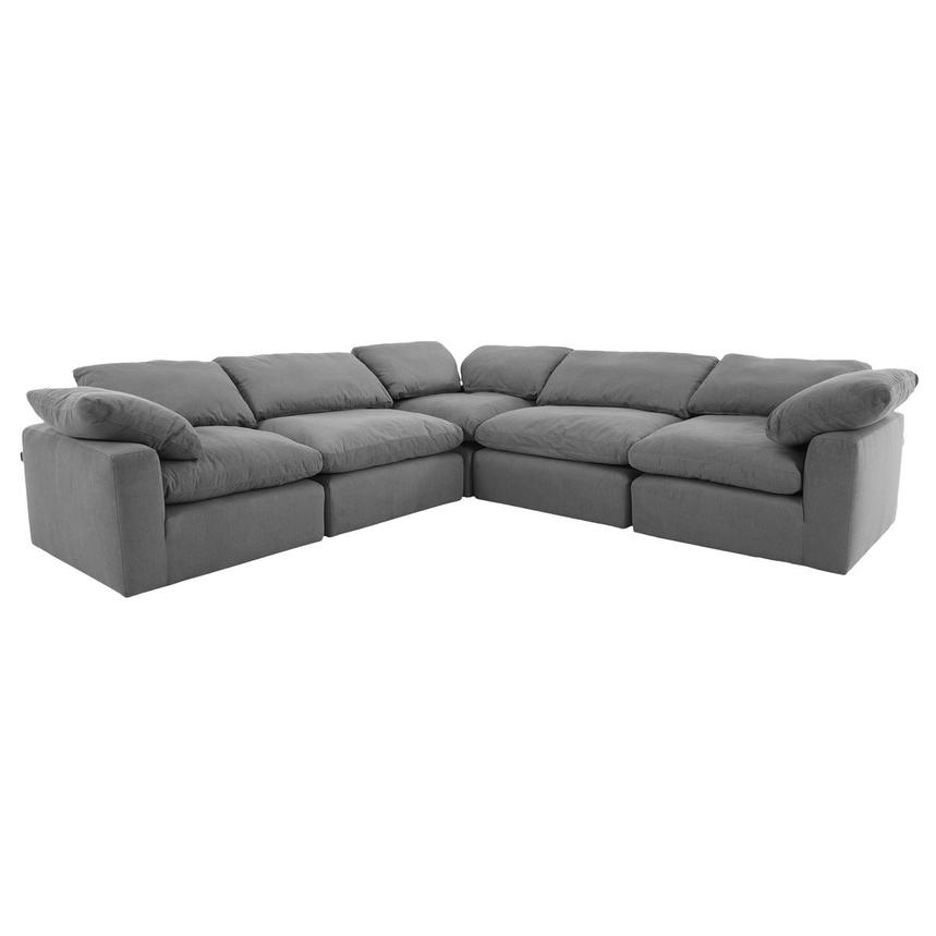 Depp Gray Corner Sofa with 5PCS/2 Armless Chairs  main image, 1 of 9 images.